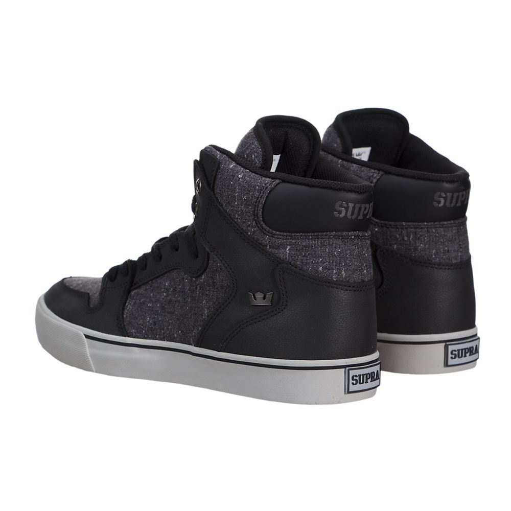 Baskets Montantes Supra Vaider Noir Grise Black/Speckle-Grey Homme | FDM-75546553